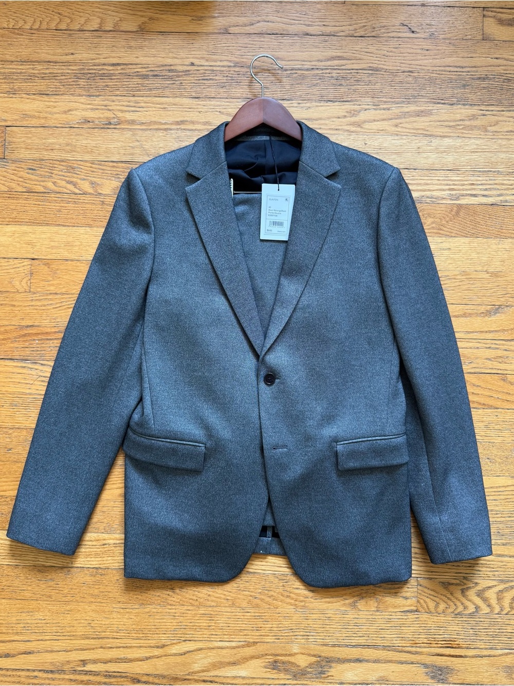 Theory Men's Charcoal Gray Single-Button Blazer